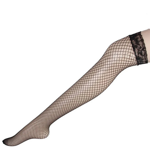 Floral Lace Patchwork Over Knee Thigh High Stockings for Women in Red and Black
