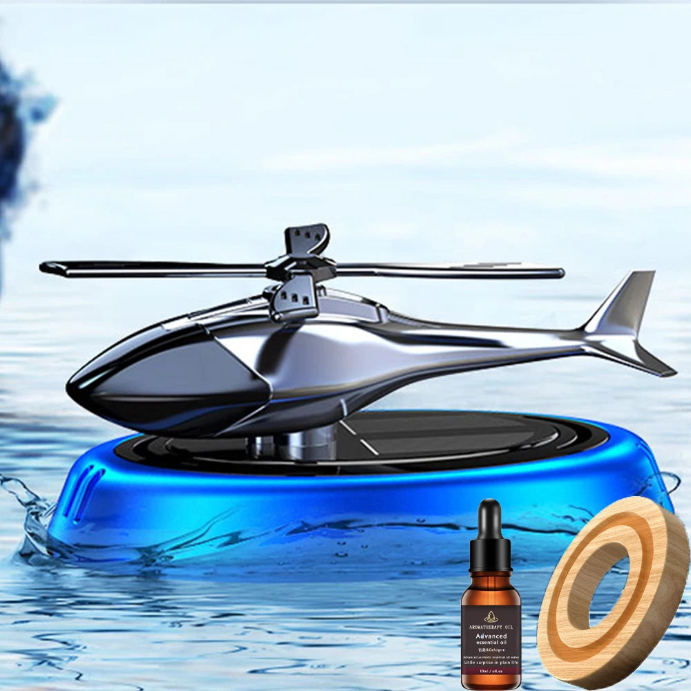 Solar Powered Helicopter Aromatherapy Car Air Freshener
