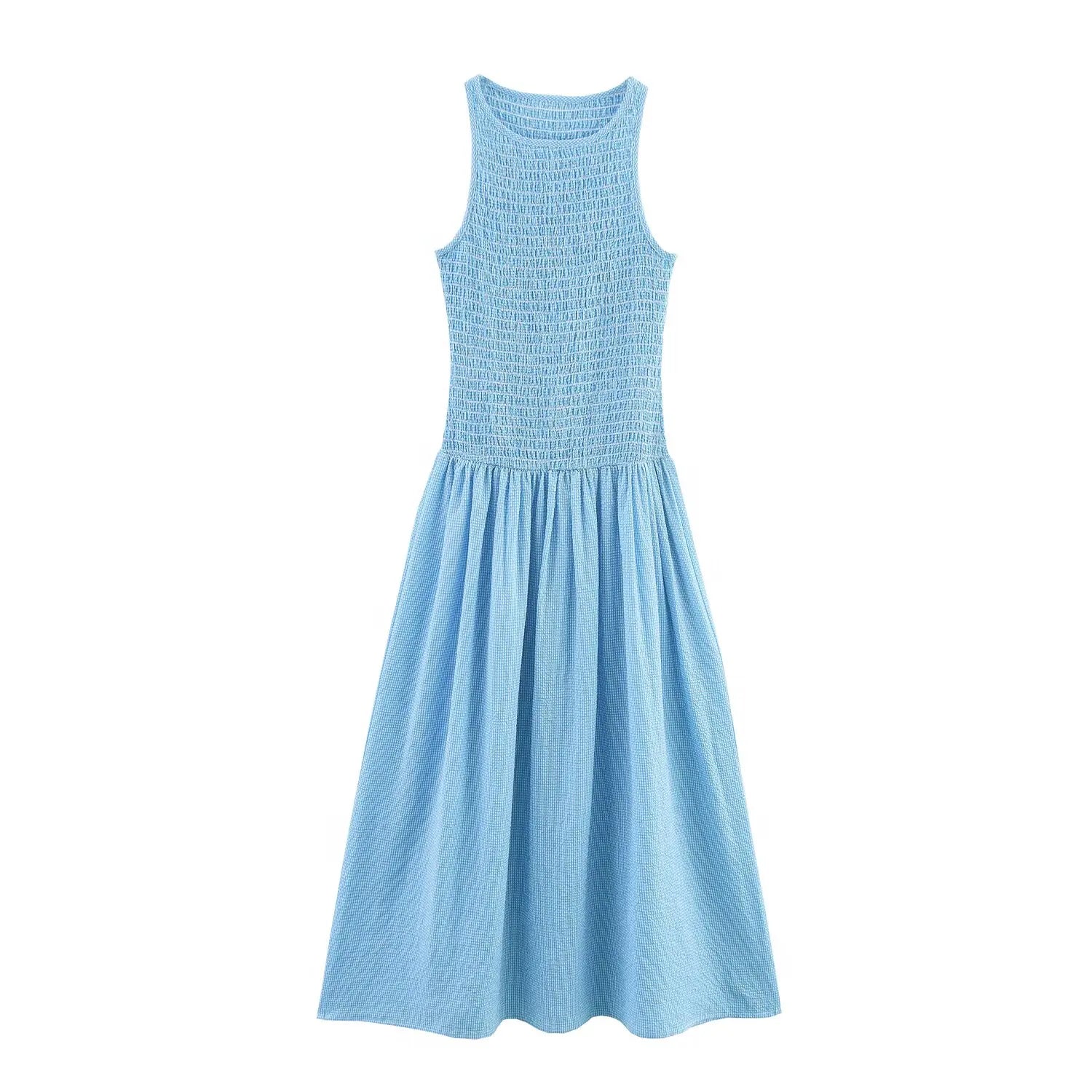 TFMLN 2025 Summer Women's Sweet Plaid Dress