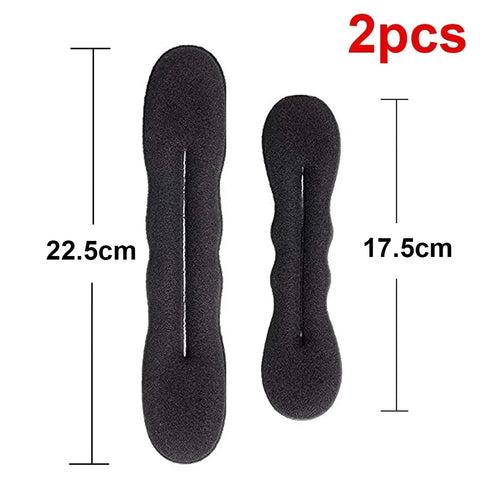 1/4PCS Zachte spons haarroller stylingtool - Zwarte knotmaker en krultang 