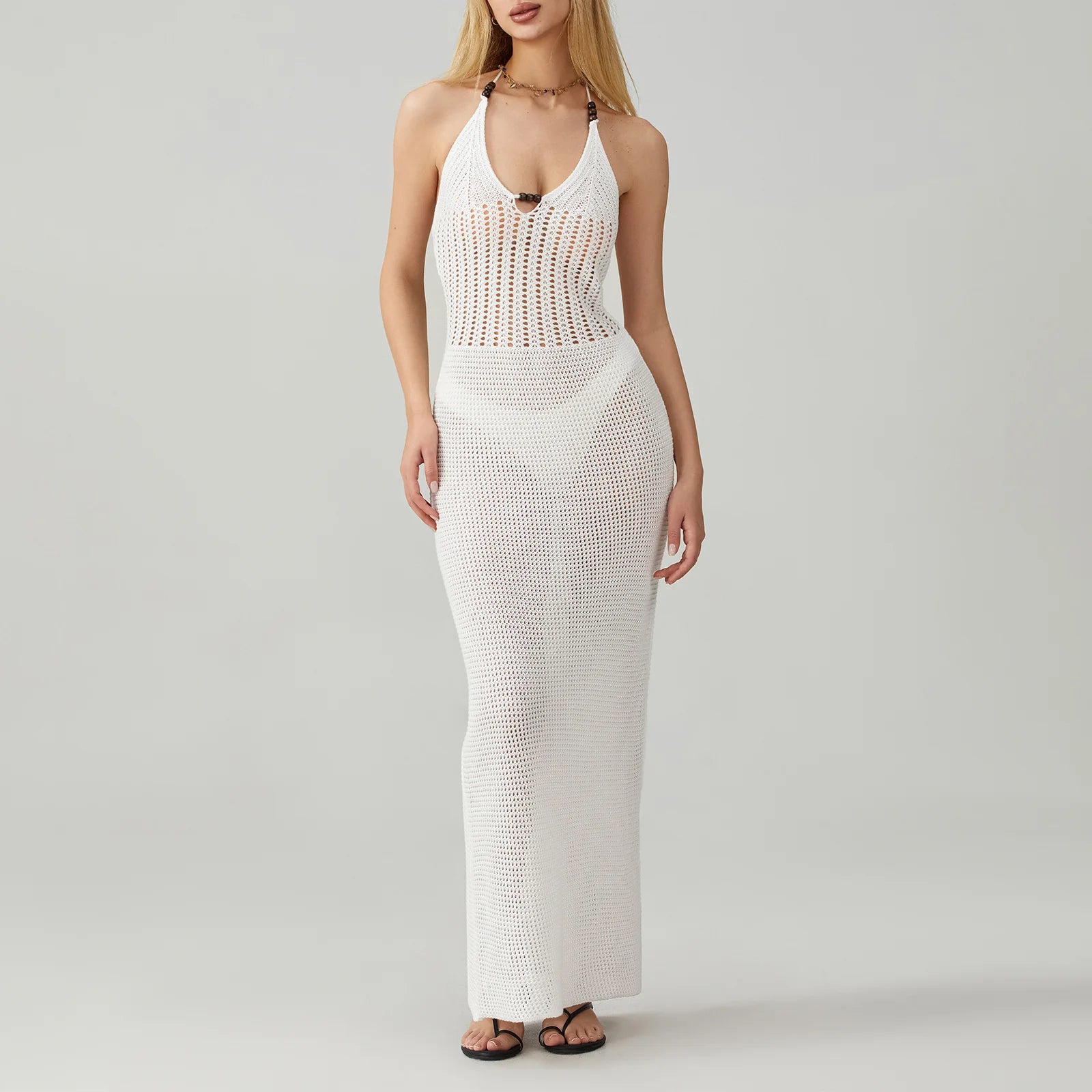 Hirigin Women Backless Halter Mini Dress