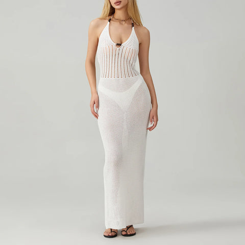 Hirigin Women Backless Halter Mini Dress