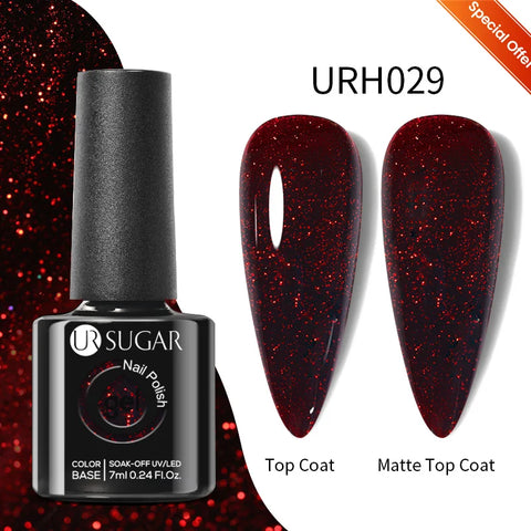 UR SUGAR 15ml Champagne Gold Silver Reflective Glitter Gel Nail Polish
