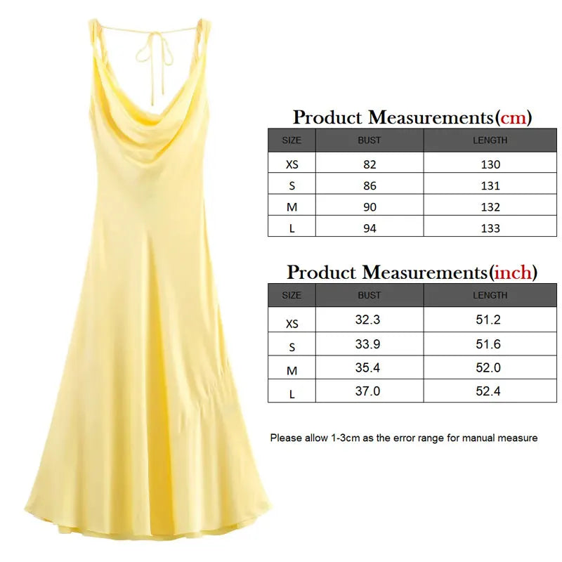 TRAF White Bow Tied Satin Sling Dress