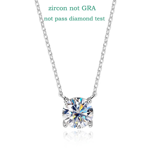 Smyoue White Gold Plated Moissanite Necklace for Women