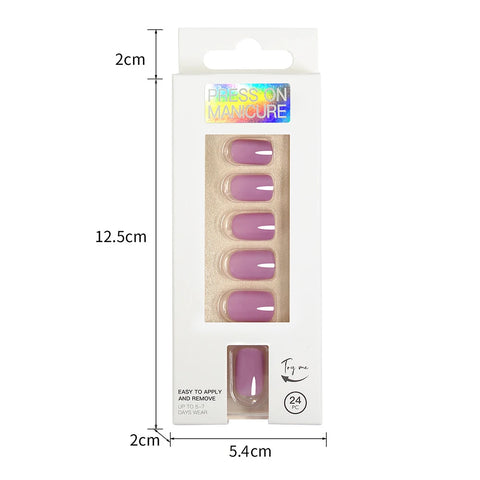 Short Full Press on Nails Set - 24 Pcs