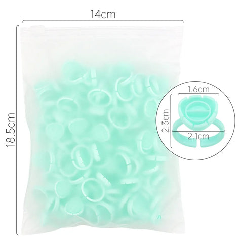 AILEISHI 100Pcs Disposable Eyelash Glue Fan Cup Rings