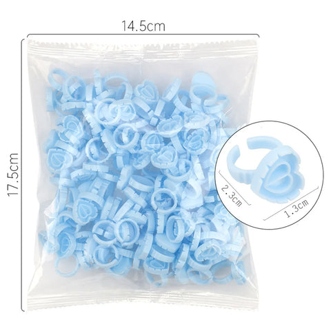 AILEISHI 100Pcs Disposable Eyelash Extension Glue Ring Cups