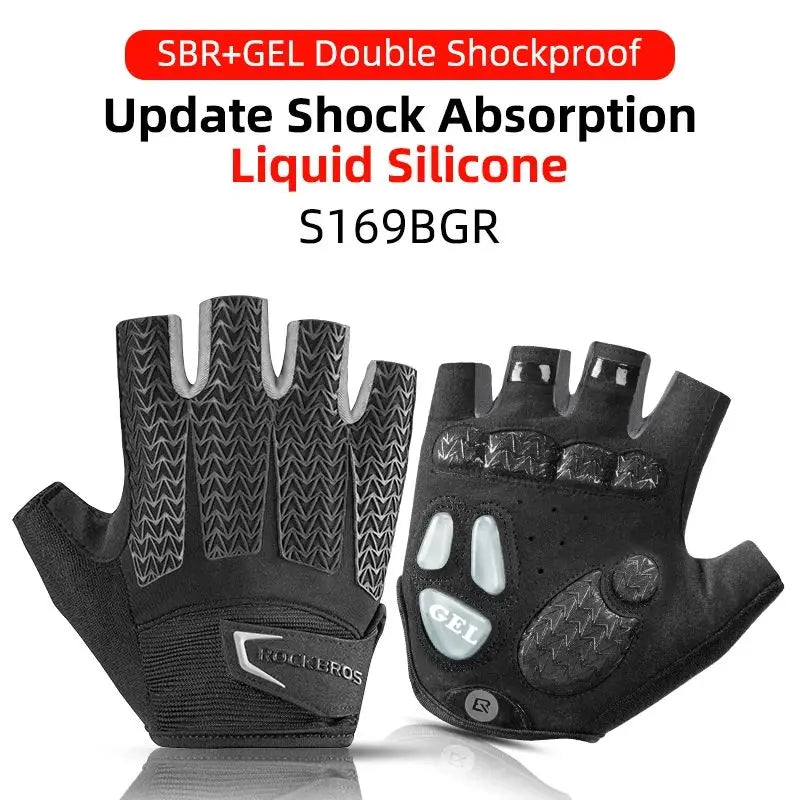ROCKBROS Touchscreen Fiets Handschoenen - GEL Pad Schokbestendige Halve Vinger Wanten voor MTB en Fiets