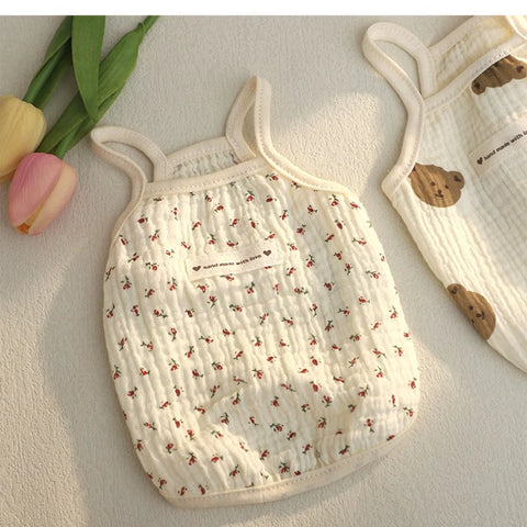 Spring Summer Cotton Bear Vest for Dogs - Cute Teddy Bichon Schnauzer Clothes