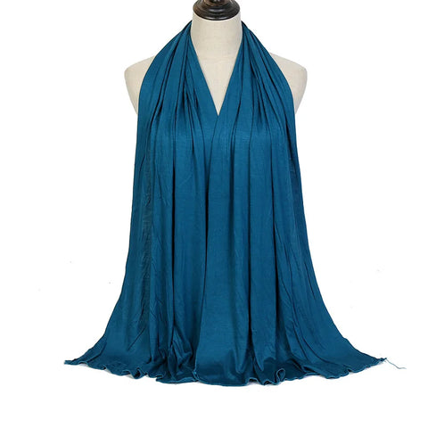 Soft Modal Cotton Jersey Hijab Scarf - Long Muslim Scarf for Women