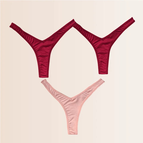 Seamless Thongs Solid Thong Panties for Women - Soft Silk Tangas