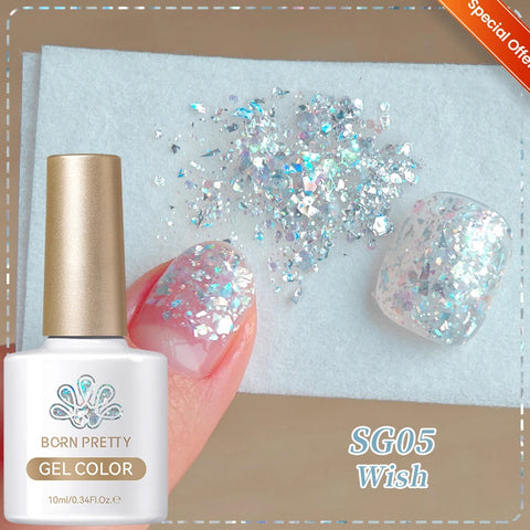 BORN PRETTY 10ml Snow Glitter Gel Nail Polish