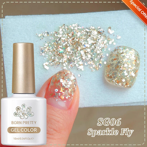 BORN PRETTY 10ml Snow Glitter Gel Nail Polish