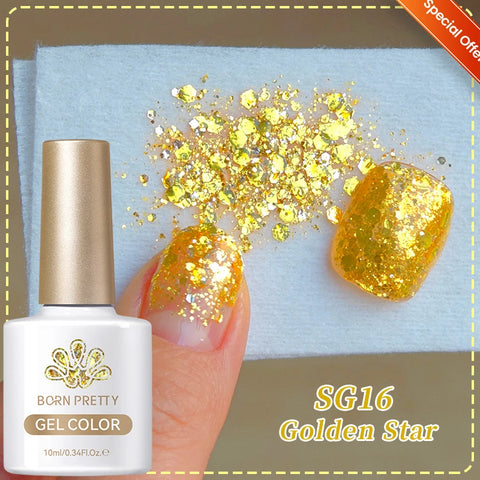 BORN PRETTY 10ml Snow Glitter Gel Nail Polish