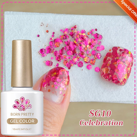 BORN PRETTY 10ml Snow Glitter Gel Nail Polish
