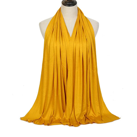 Soft Modal Cotton Jersey Hijab Scarf - Long Muslim Scarf for Women