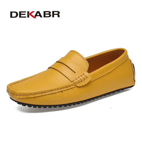 DEKABR Herren-Modische Loafer – Klassische Freizeit-Loafer aus Leder