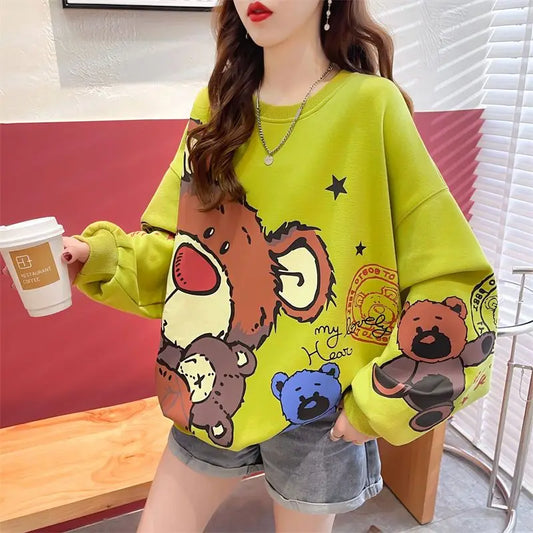 Kawaii Green Graphic Women's Sweatshirt
