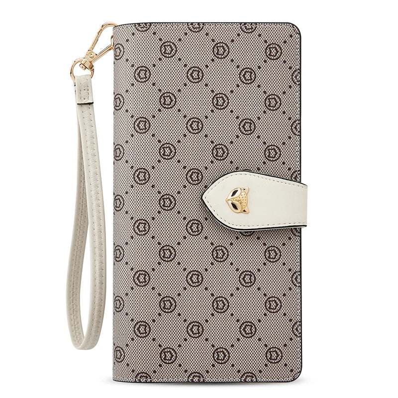 FOXER Dames Lange Portemonnee &amp; Paspoorthouder - Stijlvolle Clutch met Polsband