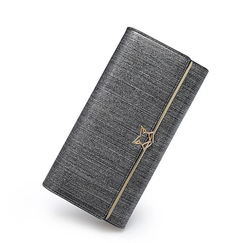 FOXER Women's Split Leather Long Wallet - Chic Clutch & Card Holder