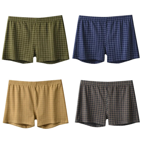 4Pcs Men's Cotton Boxer Shorts - Comfortable Homewear