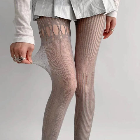 Hollow Out Mesh Lace Fishnet Pantyhose - Japanese Lolita Style Tights for Spring & Summer