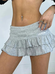 Mooyufo Women's Sweet Solid Pleated Super Mini Skirt - Trendy Preppy Low-Waisted Fashion for Summer 2024