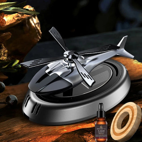 Solar Powered Helicopter Aromatherapy Car Air Freshener