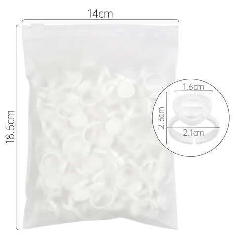 AILEISHI 100Pcs Disposable Eyelash Glue Fan Cup Rings