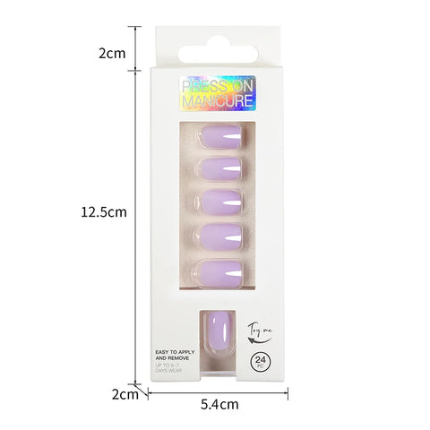 Short Full Press on Nails Set - 24 Pcs