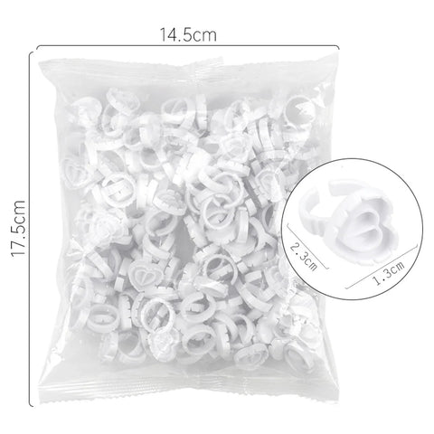 AILEISHI 100Pcs Disposable Eyelash Extension Glue Ring Cups