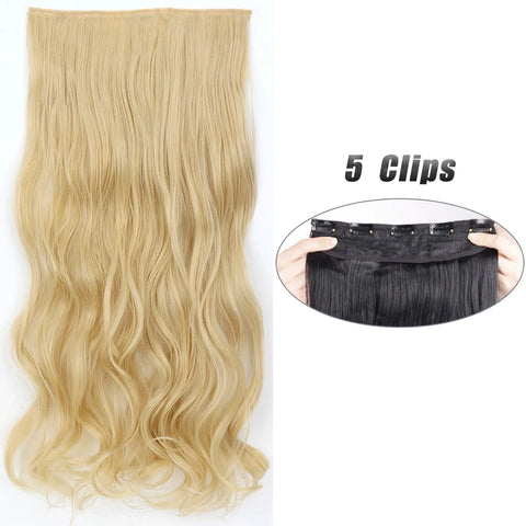 Synthetic 5 Clip In Hair Extensions 80CM - Long Straight Hairpiece