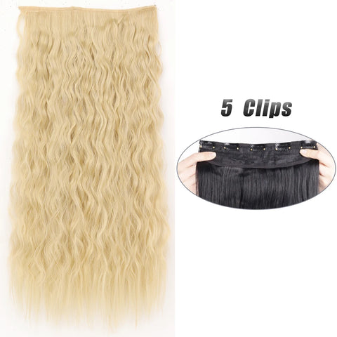 Synthetic 5 Clip In Hair Extensions 80CM - Long Straight Hairpiece
