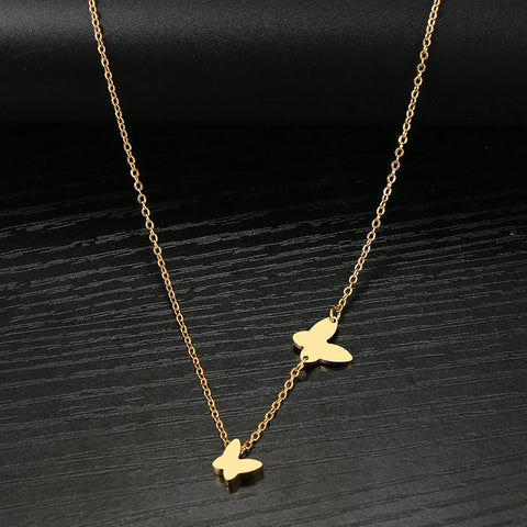 Delicate Stainless Steel Butterfly Pendant Necklace for Women - Elegant Fashion Jewelry Gift