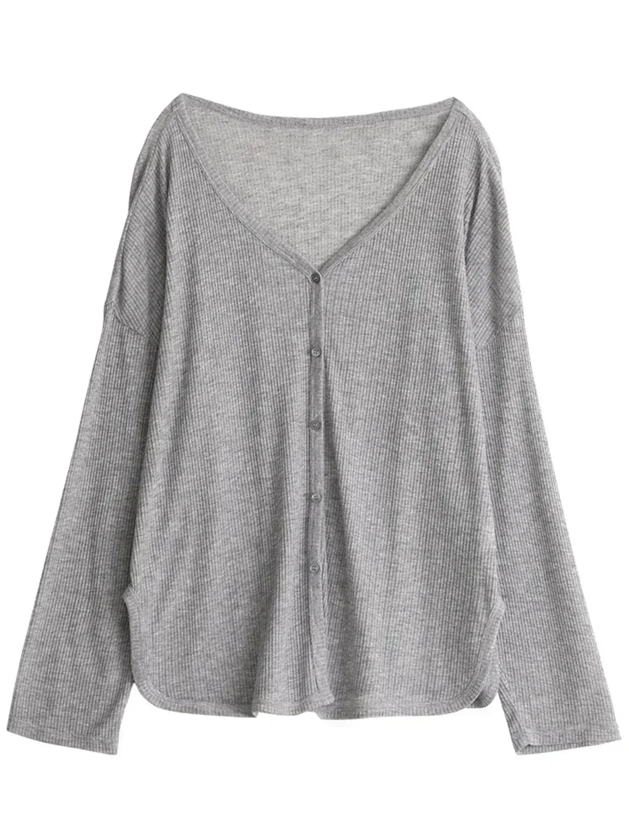 CHIC VEN Women's Cardigan V-neck Long Sleeved Top