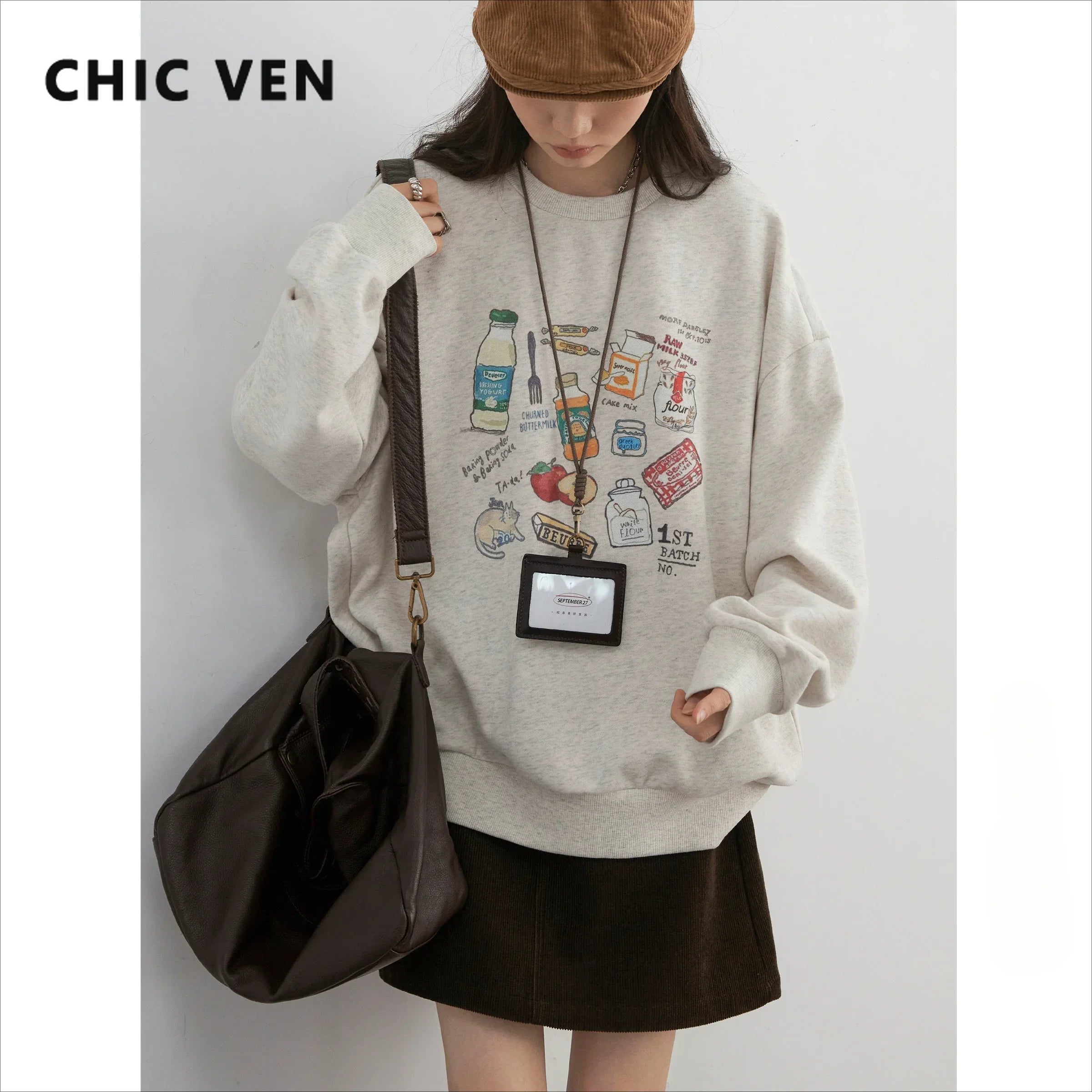 Chic Ven Women Cartoon Printed Sweatshirt