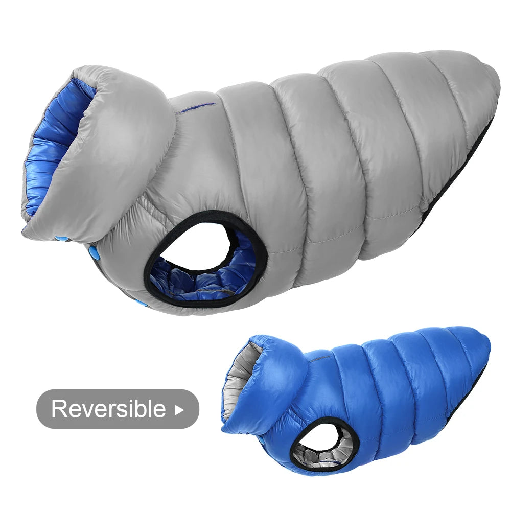Soft Winter Dog Jacket - Reversible Waterproof Vest for All Dog Sizes