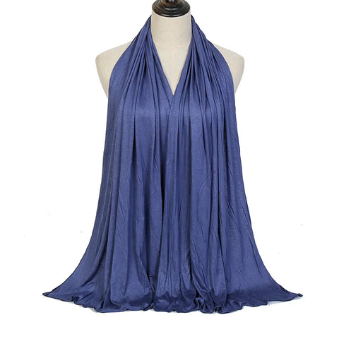 Soft Modal Cotton Jersey Hijab Scarf - Long Muslim Scarf for Women
