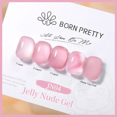 BORN PRETTY 10ml Jelly Nude Glitter Nail Gel Polish