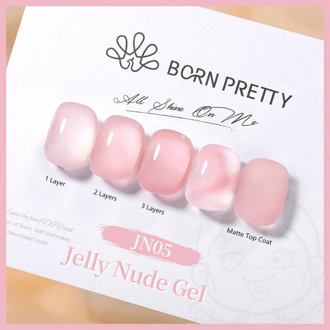 BORN PRETTY 10ml Jelly Nude Glitter Nail Gel Polish