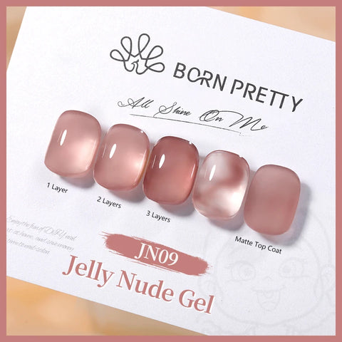 BORN PRETTY 10ml Jelly Nude Glitter Nail Gel Polish