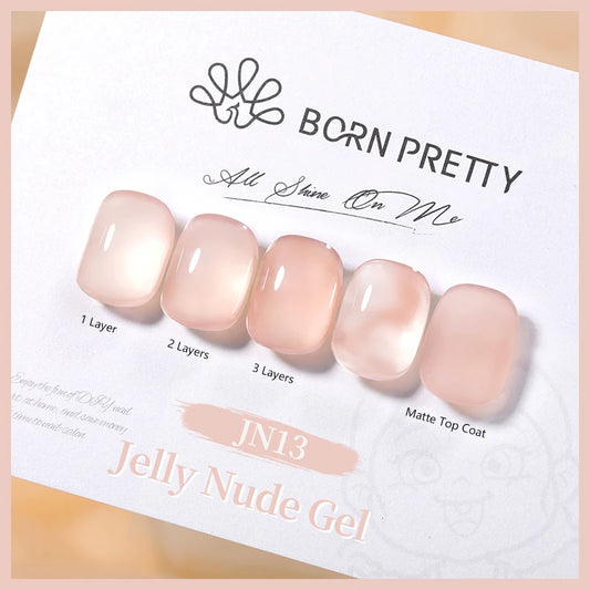 BORN PRETTY 10ml Jelly Nude Glitter Nail Gel Polish