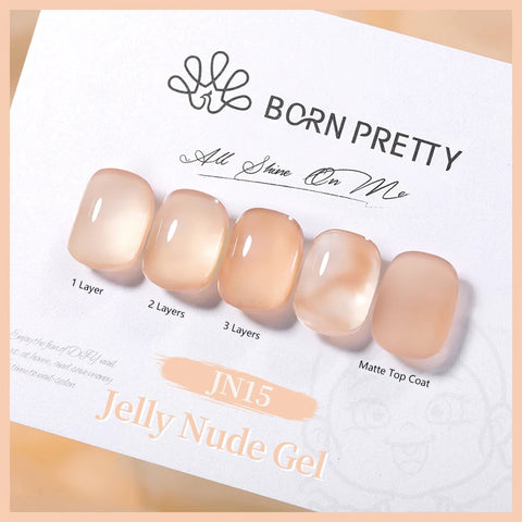 BORN PRETTY 10ml Jelly Nude Glitter Nail Gel Polish