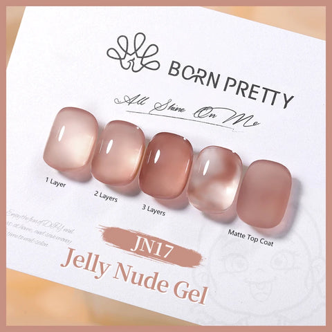 BORN PRETTY 10ml Jelly Nude Glitter Nail Gel Polish