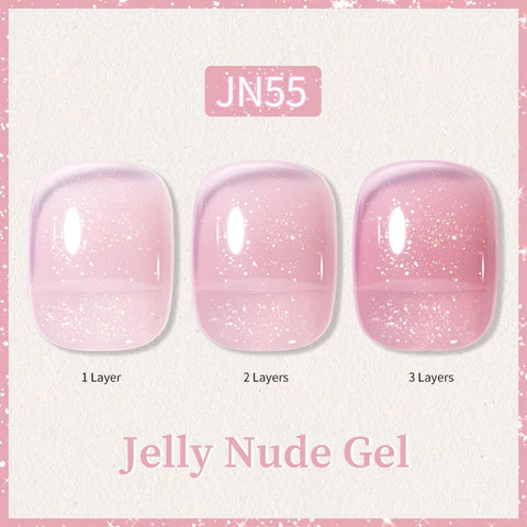 BORN PRETTY 10ml Jelly Nude Glitter Nail Gel Polish