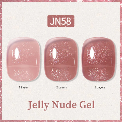 BORN PRETTY 10ml Jelly Nude Glitter Nail Gel Polish