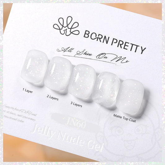 BORN PRETTY 10ml Jelly Nude Glitter Nail Gel Polish