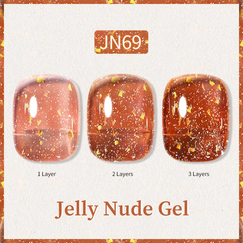 BORN PRETTY 10ml Jelly Nude Glitter Nail Gel Polish