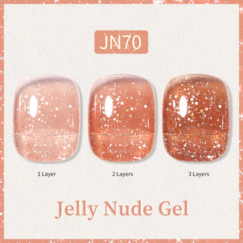BORN PRETTY 10ml Jelly Nude Glitter Nail Gel Polish